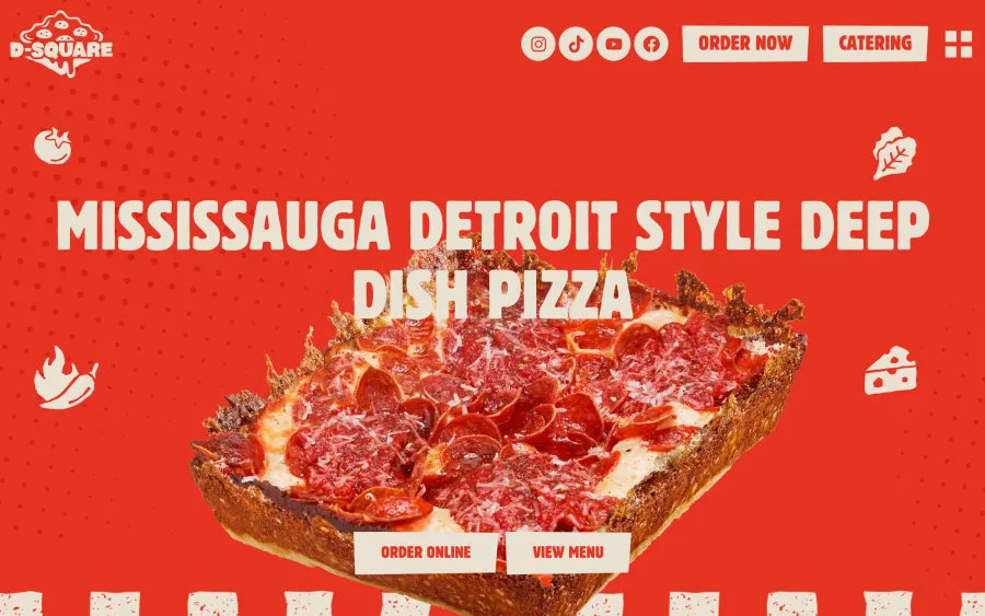 D-Square Pizza website homepage