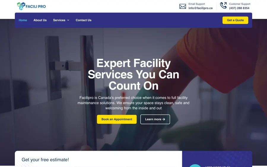 FaciliPro website homepage