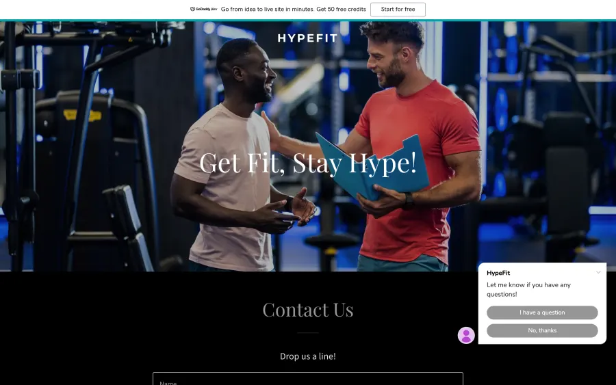 Hypefit website homepage