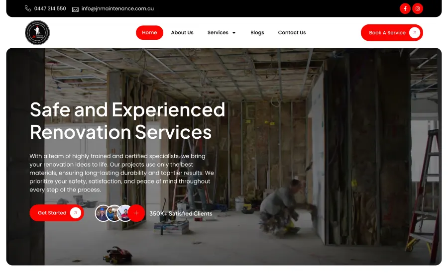 JN Maintenance website homepage