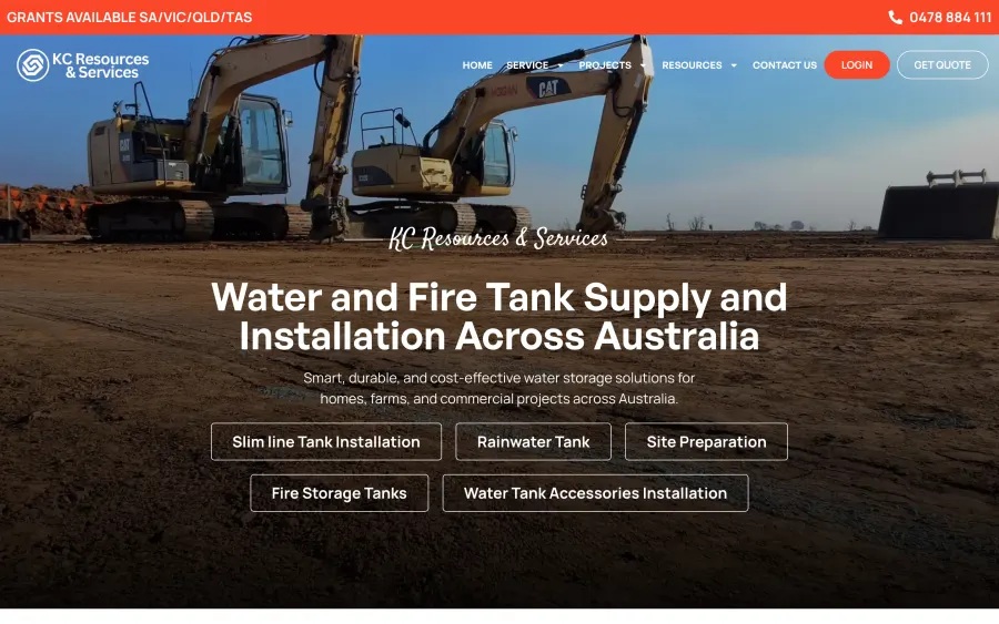 KC Resources & Services website homepage