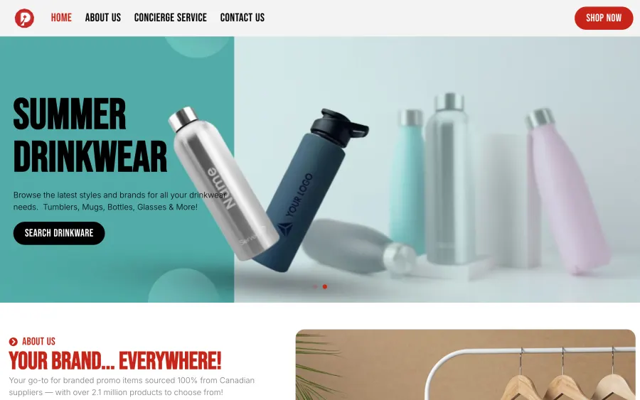 Promo Products Canada website homepage