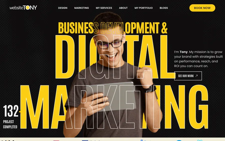 Tony For Tradies website homepage